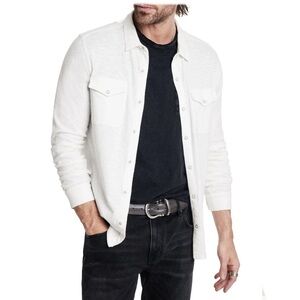 John Varvatos White Casual Button Down Shirt
